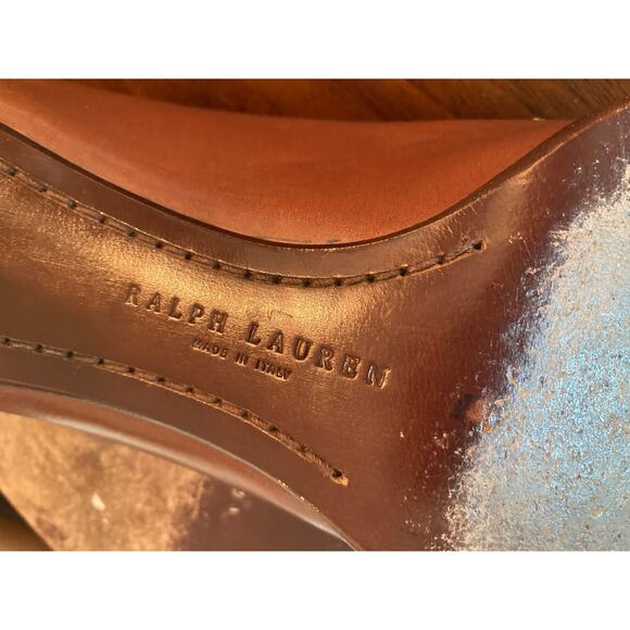 Ralph Lauren Brown Leather Almond Pointed Toe Loafers Vintage ~ Sz 9 ~ So CBK! - Picture 9 of 10